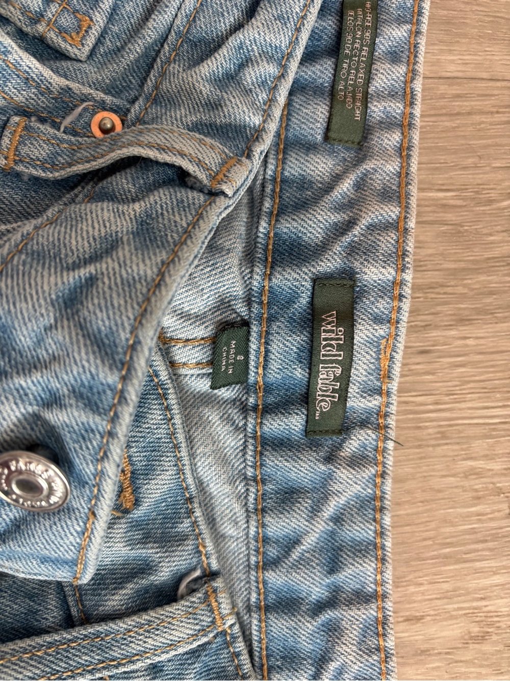 wild fable Two-Tone Blue and Cream Colorblock Jeans - Picture 2 of 2